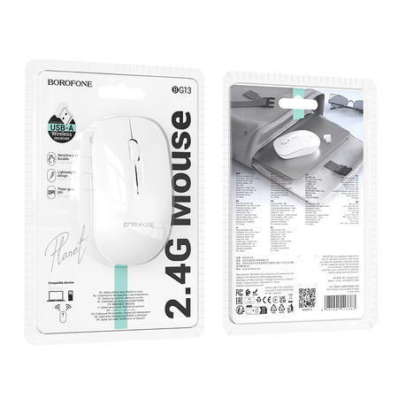 Borofone Computermaus BG14 Planet kabellos weiß
