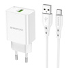 Borofone Netzladegerät BN5 Sunlight - USB - QC 3.0 18W mit Kabel USB auf Typ C weiß