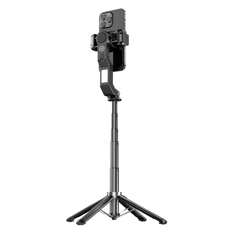 Blavec Selfie-Stick Aluminium Fusion P-10 Gimbal Stativ + Fernbedienung 1 Meter (SSFP10G-TRB10) schwarz