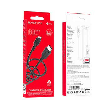Borofone Kabel BX70 - Typ C auf Typ C - 60W 3A 1 m schwarz