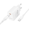Borofone Netzladegerät BN26 Fuente - Typ C - PD 20W mit Kabel Typ C auf Typ C weiß