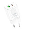 Borofone Netzladegerät BN7 - USB + Typ C - QC 3.0 PD 20W weiß