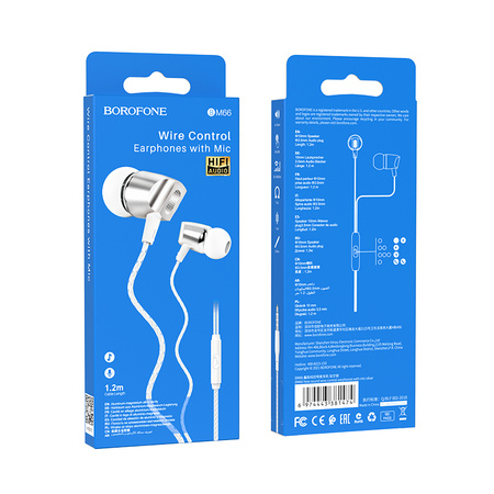 Borofone Kopfhörer BM66 New Sound mit Mikrofon silber