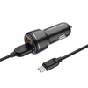 Borofone Ładowarka samochodowa BZ17 Core - 2xUSB - QC 3,0 18W z kablem USB na Micro USB czarna