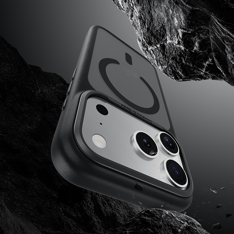 Twój iPhone 17 Pro zostaje widoczny w całej okazałości, a mimo to jest chroniony - to etui znika na telefonie, nie Twój design.