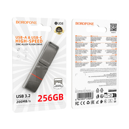 Borofone Pendrive BUD8 Spirit USB 3.2 + Typ C 256GB