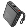 Borofone Powerbank 15000mAh BJ70A Vigorous - USB + Typ C - QC 3.0 PD 20W mit Kabeln Typ C und Lightning schwarz