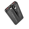 Borofone Powerbank 10000mAh BJ57 Graceful - 2×USB + Typ C - QC 3.0 22,5W + PD 20W mit Kabeln Typ C und Lightning schwarz