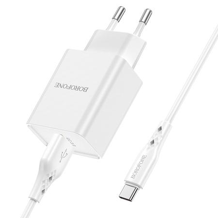 Borofone Netzladegerät BN5 Sunlight - USB - QC 3.0 18W mit Kabel USB auf Typ C weiß