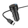 Borofone Ładowarka samochodowa BZ17 Core - 2xUSB - QC 3,0 18W z kablem USB na Micro USB czarna