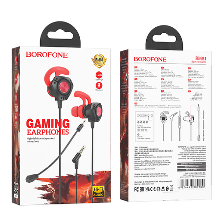 Borofone Kopfhörer BM81 Happy Gaming mit Mikrofon schwarz