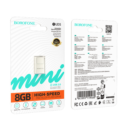 Borofone Pendrive BUD5 Finesse Mini USB 2.0 8GB