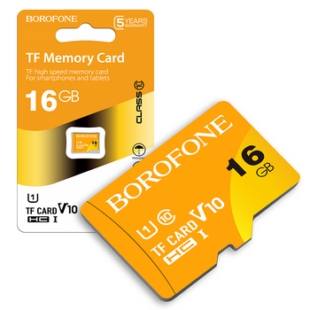 Borofone Karta pamięci MicroSD  16GB SDHC Class10 85MB/s