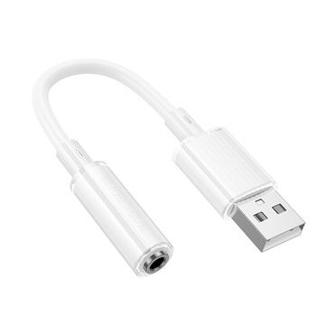 Borofone Adapter BV22 Lemon - USB na jack 3,5mm - biały