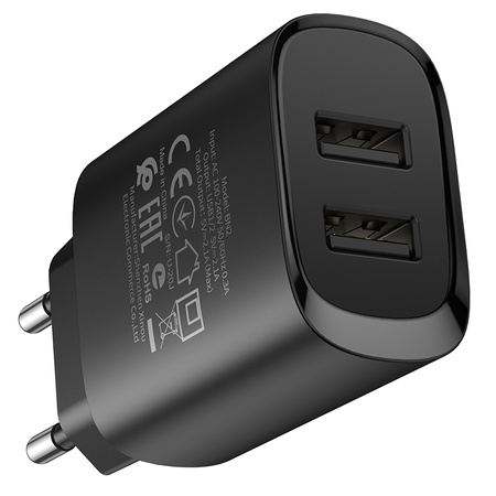 Borofone Ładowarka sieciowa BN2 Super - 2xUSB - 2,1A czarna