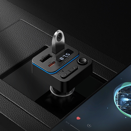 Borofone Transmiter FM BC60 Hero MP3, Bluetooth - 2xUSB + Typ C - PD 20W czarny