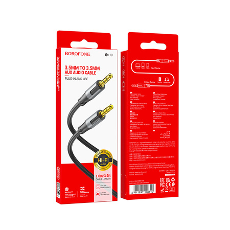 Borofone AUX-Kabel BL19 Creator - Klinke 3,5mm auf Klinke 3,5mm - 1 m schwarz