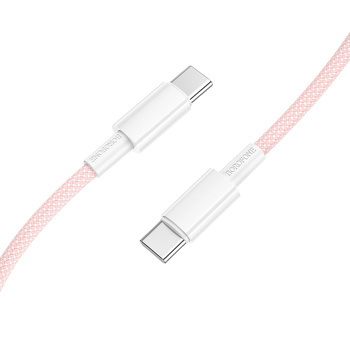 Borofone Kabel BX117 Source - Typ C na Typ C - PD 60W 3A 1 metr różowy