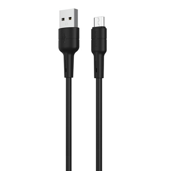 Borofone Kabel BX30 Silicone - USB na Micro USB - 2,4A 1 metr czarny