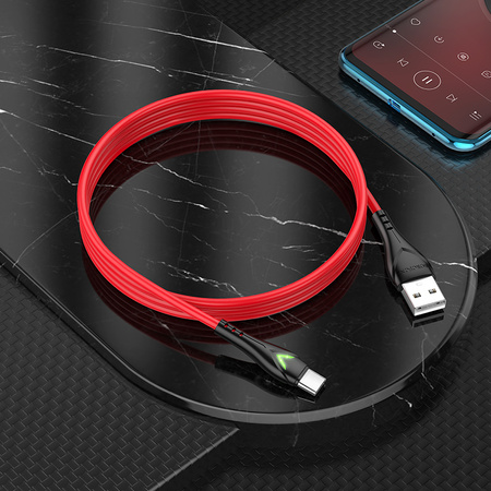 Borofone Kabel BX65 Bright - USB na Typ C - 2A 1 metr czerwony
