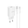 Borofone Netzladegerät BN1 Innovative - USB - 2,1A mit Kabel USB auf Micro USB weiß