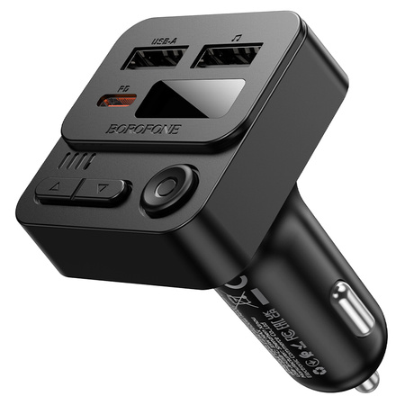 Borofone FM-Transmitter BC60 Hero MP3, Bluetooth - 2×USB + Typ C - PD 20W schwarz