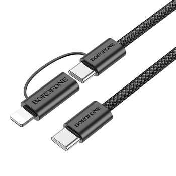 Borofone Kabel BX104 Primo - Typ C na Typ C + Lightning - 60W 3A 1 metr czarny