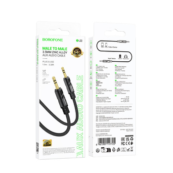 Borofone AUX-Kabel BL22 Dignity - Klinke 3,5mm auf Klinke 3,5mm - 1 m schwarz