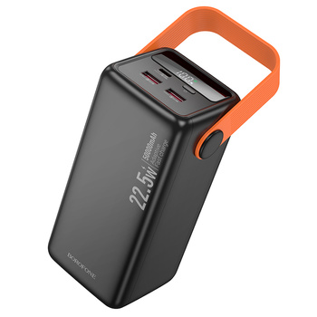 Borofone Power Bank 50000mAh BJ66A Magnifico - 2xUSB + Typ C - QC 3.0 22,5W + PD 20W czarny