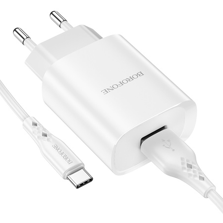 Borofone Netzladegerät BN1 Innovative - USB - 2,1A mit Kabel USB auf Typ C weiß