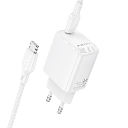 Borofone Netzladegerät BN26 Fuente - Typ C - PD 20W mit Kabel Typ C auf Typ C weiß