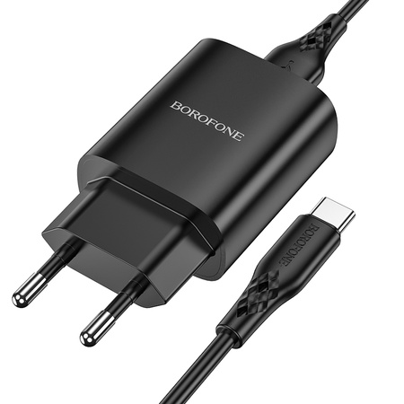 Borofone Netzladegerät BN1 Innovative - USB - 2,1A mit Kabel USB auf Typ C schwarz