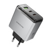 Borofone Netzladegerät BN22 Lena GaN - 2×Typ C + USB - QC 3.0 PD 65W grau