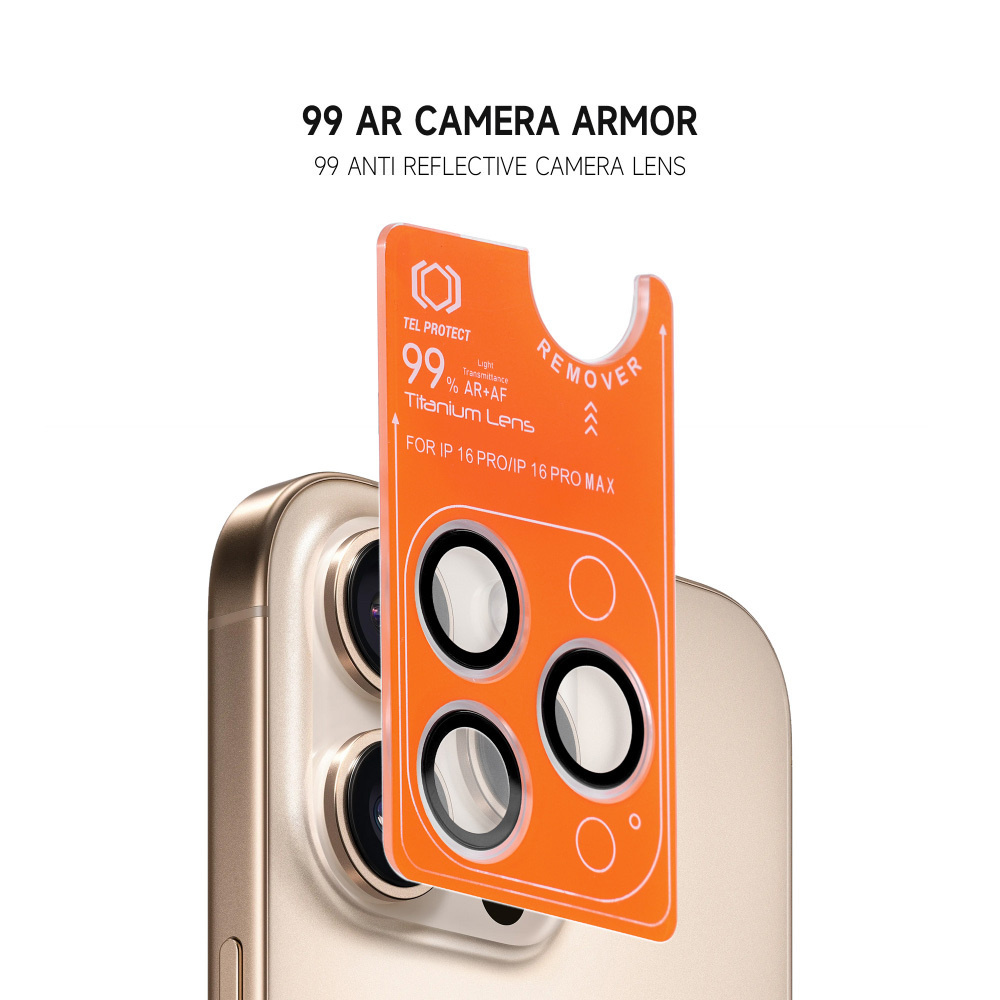 Szkło na aparat nałożone na iPhone 15 Pro