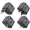 Borofone Reiseadapter BAC12 - 2×USB + Typ C - USA, UK, EU, AU schwarz