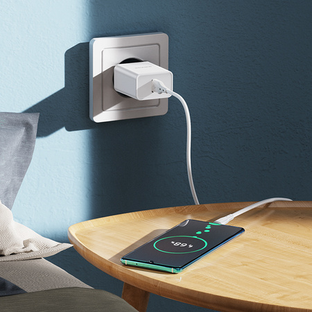 Borofone Netzladegerät BN5 Sunlight - USB - QC 3.0 18W mit Kabel USB auf Typ C weiß