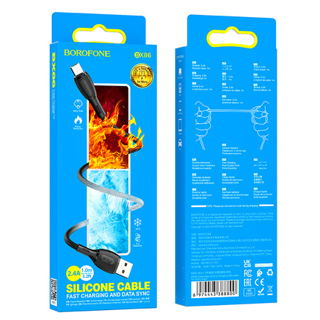 Borofone Kabel BX86 Advantage - USB na Micro USB - 2,4A 1 metr czarny