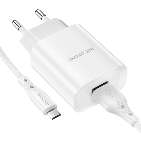 Borofone Netzladegerät BN1 Innovative - USB - 2,1A mit Kabel USB auf Micro USB weiß