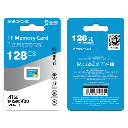 Borofone MicroSD-Speicherkarte 128GB SDXC U3 Class10 100MB/s