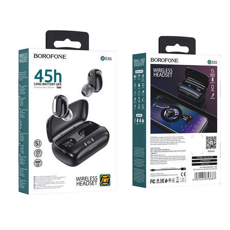 Borofone Bluetooth-TWS-Kopfhörer BE55 Perfect schwarz