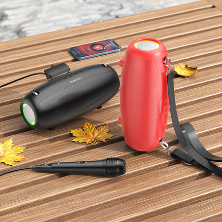 Borofone Głośnik Bezprzewodowy Bluetooth BP13 Dazzling z mikrofonem czerwony