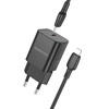 Borofone Netzladegerät BN13 Safety GaN - Typ C - PD 30W mit Kabel Typ C auf Lightning schwarz