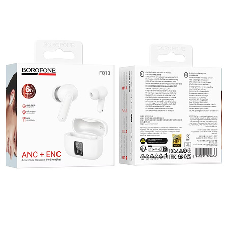 Borofone Słuchawki Bluetooth TWS FQ13 Astute białe
