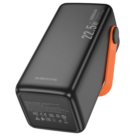 Borofone Powerbank 50000mAh BJ66A Magnifico - 2×USB + Typ C - QC 3.0 22,5W + PD 20W schwarz