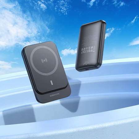 Borofone Power Bank 5000mAh BJ63 Nimble - Typ C - PD 20W magnetyczny z ładowaniem indukcyjnym czarny