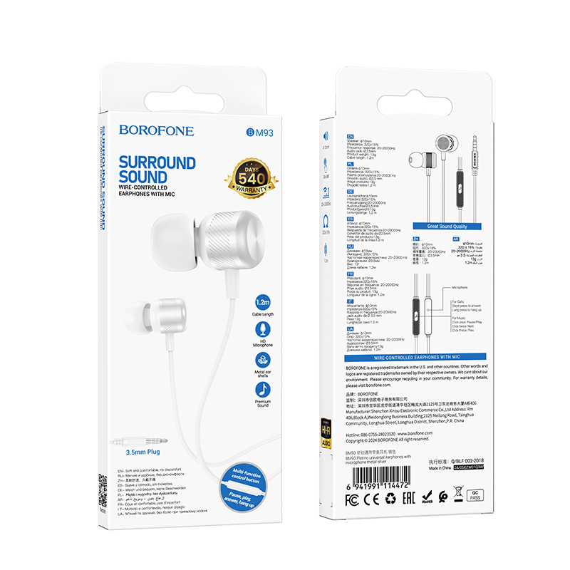 Borofone BM93 Platinum Kabelkopfhörer