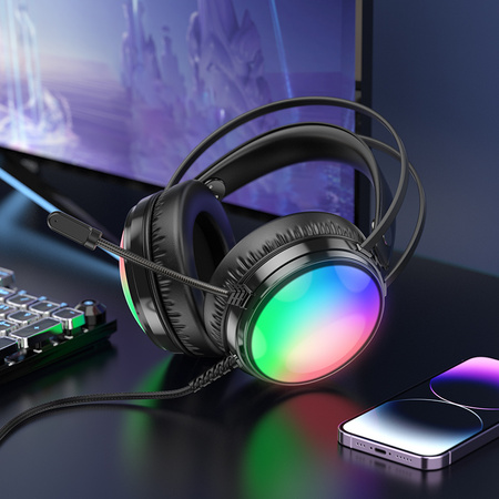 Borofone Over-Ear-Kopfhörer BO108 Flame Gaming mit Mikrofon schwarz