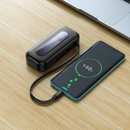 Borofone Power Bank 10000mAh BJ74 Hermoso - Typ C - QC 3.0 PD 20W z kablem Typ C czarny