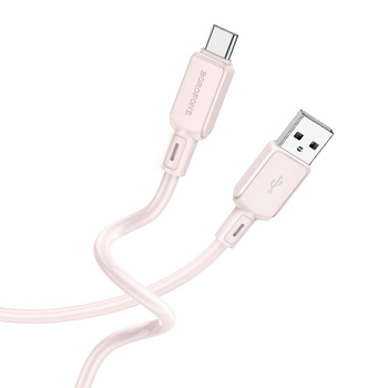 Borofone Kabel BX94 Crystal color - USB na Typ C - 3A 1 metr jasnoróżowy