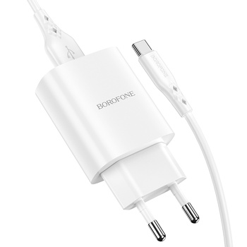 Borofone Netzladegerät BN1 Innovative - USB - 2,1A mit Kabel USB auf Typ C weiß